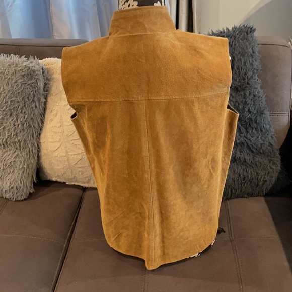 DCC MISSY Tan Color Suede Leather Front Zipper Vest Size Medium - Picture 5 of 8